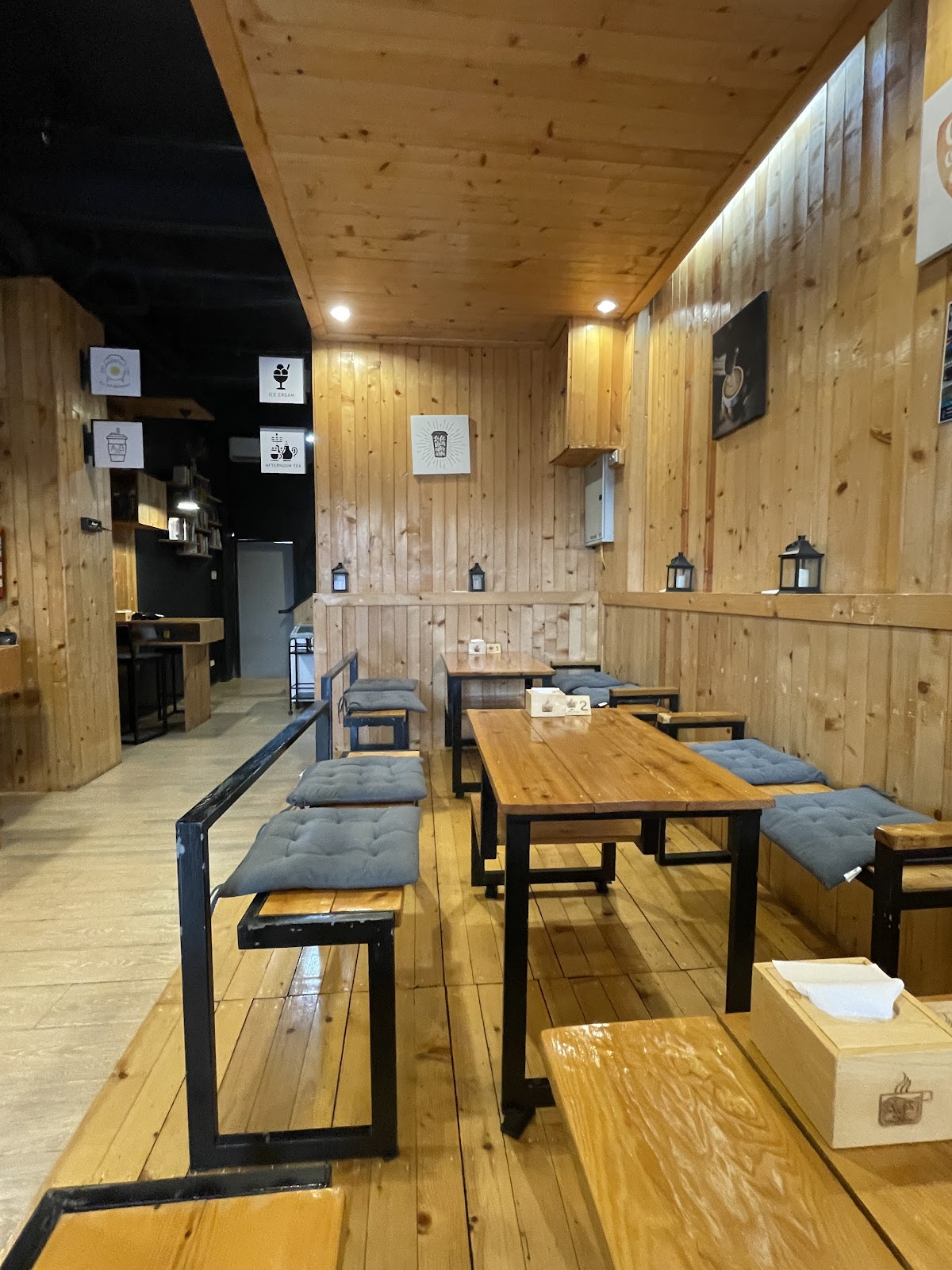 Cozy interior with warm lighting